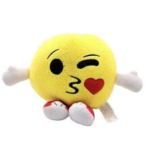 2/$15 Emoji Blowing Kiss Winking Face Round Plush Yellow 7.5" Arms Legs Walmart